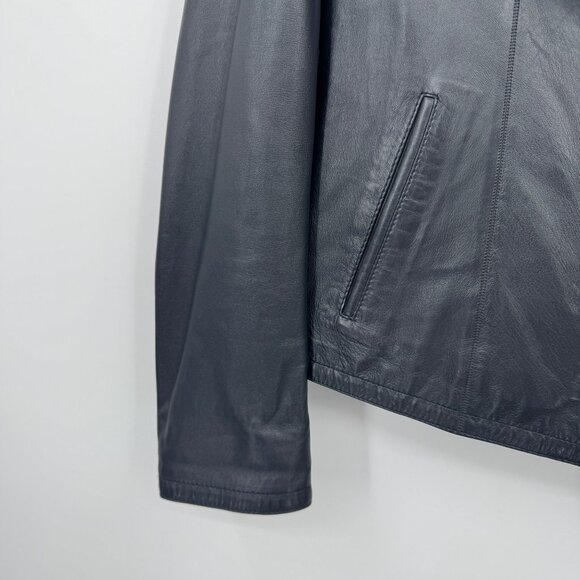 Populer Woman's Mosaic Blue Reversible Leather Jacket woman’s size Large - Picture 4 of 14